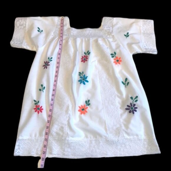 Hand-Embroidered Lace Trimmed Peasant Blouse Boho Bohemian Festival Top White - Picture 8 of 12
